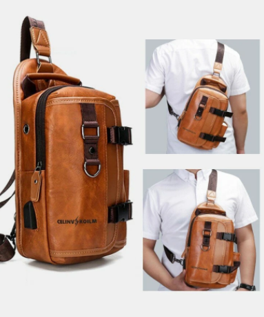 Men Multifunction Wear-resistant Waterproof Crossbody Bag Chest Bag Sling Bag discountshub