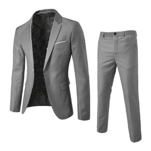 Men's 2-Piece Turkish Set Slim Fit Suits -grey discountshub
