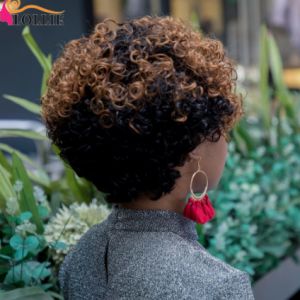 Pixie Cut Kinky Curly Human Hair Wig Cheap Bob Human Hair Wigs Short Curly Wig Full Machine Wigs Party Wig With Free Shipping discountshub