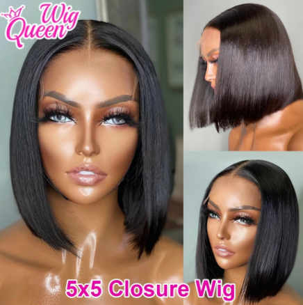 Short Straight Bob Wig 6x6 5x5 4x4 Lace Closure Human Hair Wig Brazilian Virgin Pre Plucked Glueless 150 Density For Black Women discountshub