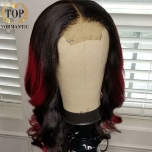 Topnormantic Burgundy Color Wig With Baby Hair 13x4 Lace Front Ombre Red Remy Brazilian Human Hair Wig For Women discountshub