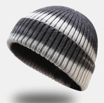 Unisex Core-spun Yarn Knitted Tie-dye Dome Fashion Warmth Beanie Hat discountshub