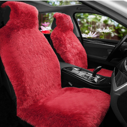 Universal Long Plush Car Front Seat Cover Winter Soft Warm Imitation Wool Seat Slipcover discountshub