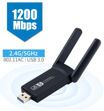 Wireless AC1200 Dual Band USB3.0 RTL8812AC 1200Mbps Wlan USB Wifi Lan Adapter 802.11ac Dongle With Antenna For Laptop Desktop discountshub