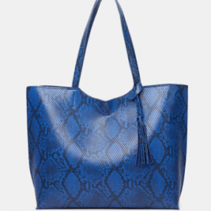 Women Snake Pattern Large Capacity Shoulder Bag Handbag Tote discountshub