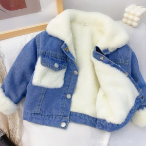 2-6 Years OId Thick Warm Kids Boys Girls Denim Coat Velvet Fur Jackets Outerwear 2021 New Autumn Winter Children Overcoat discountshub