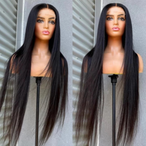 26‘’ Long Lace Front Wigs Deep Part Synthetic Smooth straight Synthetic Wig for Women Pre Plucked with Natural Hairline discountshub