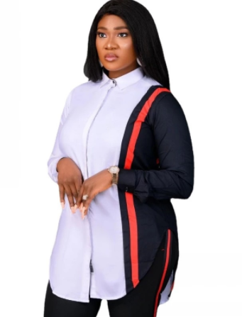 African Clothes Tops For Women Turn Down Collar Full Sleeve Blouses 2021 Autumn New Panelled Casual Africa Clothing Shirts Tunic discountshub
