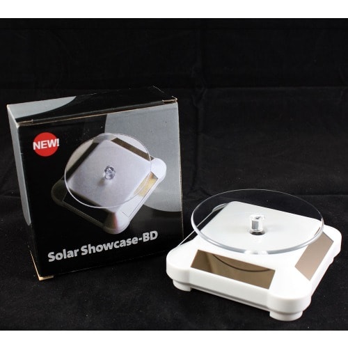 SS Solar Showcase-BD 360° Turntable Rotating Display Stand – White discountshub