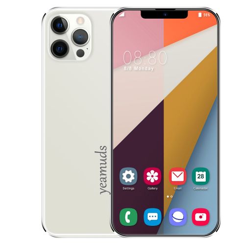 yeamuds HD Smartphone 4GB RAM+64GB ROM 10-core Facial Recognition Android 9.1-White discountshub