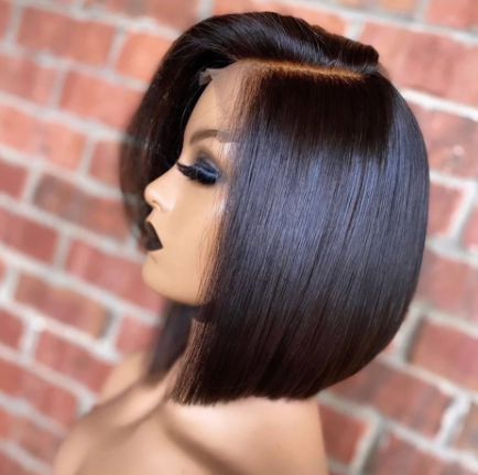 Black Bob lace Front Wigs Side Part For Women 14Inch Short Straight Hair 1B Natural High Temperature Synthetic Wigs Daily Party discountshub