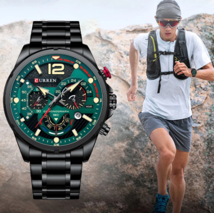 CURREN Watches Men's Sport Quartz Chronograph Wristwatches Luxury Stainless Steel Clock with Luminous Watch Relogio Masculino discountshub