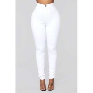 Fashion House Skinny Stretch Highwaist Jeans For Ladies-white discountshub
