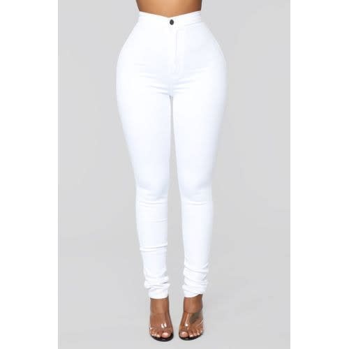 Fashion House Skinny Stretch Highwaist Jeans For Ladies-white discountshub