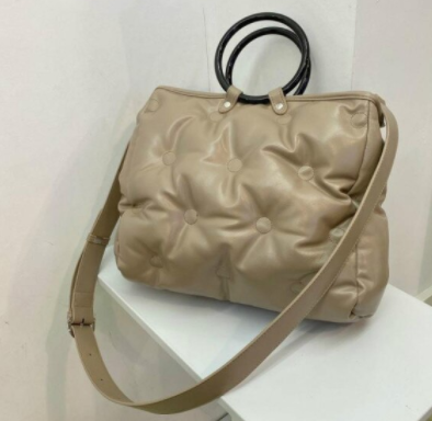 Fashion Space Padded Large Capacity Tote Designer Round Handle Handbags Luxury Pu Leather Down Cotton Shoulder Crossbody Bags discountshuib