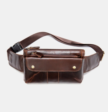 Genuine Leather Color Matching Waterproof Wear-resisting Belt Bag discountshub