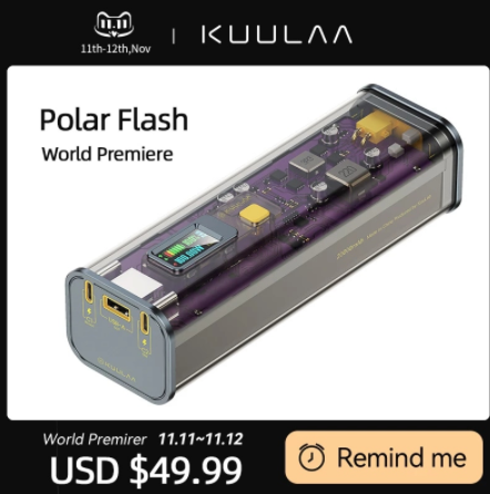 KUULAA Polar Flash 130W High Power Bank Portable Charging 20000mAh External Battery Charger For iPhone iPad Laptop (Pre-Sale) discountshub