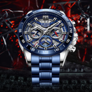 LIGE 2021 New Men Watch Top Brand Luxury Hollow Watch Men Waterproof Sport Quartz Chronograph Wrist Watch Man Relogio Masculino discountshub