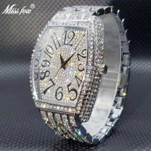 MISSFOX Genuine Big Dial with Shiny Ice Out Diamond Japanese-MVMT Brand Watch for Men Luxury Best Selling Saudi Arabia Free Ship