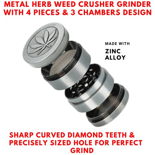 Magnetic Metal Herb Weed Grinder 4 Part Tobacco Crusher discountshub