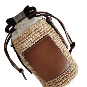 New Style Raffia Round Barrel Straw Woven Crossbody Bag Handbags Women Bags Designer Beach Bag for Women 2021 Round Straw Tote discountshub