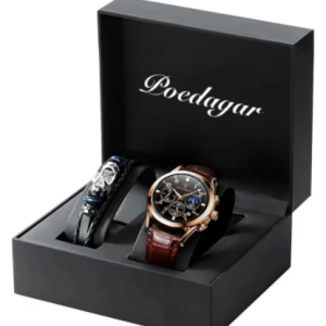 POEDAGAR 2021 Fashion New Mens Watches Sports Leather Watch Waterproof Luminous Top Brand Luxury Quartz Wristwatch with Date discountshub