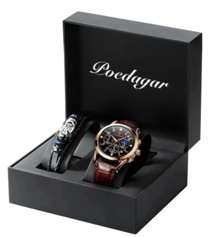 POEDAGAR 2021 Fashion New Mens Watches Sports Leather Watch Waterproof Luminous Top Brand Luxury Quartz Wristwatch with Date discountshub