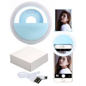 Rechargeable Selfie Ring Light With Inbuilt Battery-Blue discountshub