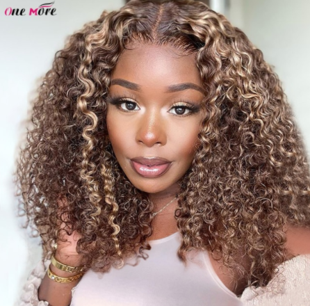 Short Bob Wig Highlight Wig Human Hair Kinky Curly Bob Lace Front Wig 13x4 Ombre Lace Front Human Hair Wigs 4x4 Closure Wig 180% discountshub
