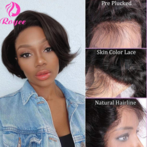 Short Pixie Cut Wig Human Hair Short Straight Bob Wig 13x1 Lace Human Hair Wigs Side Part Peruvian Transparent Lace Part Wigs discountshub