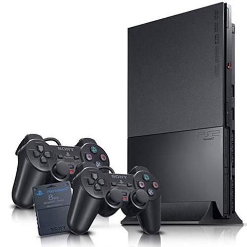 Sony PS2 Slim Console + 2 Controllers With 15 Downloaded Games discountshub