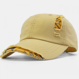 Unisex Washed Polyester Cotton Damaged Patchwork Broken Hole Sanded All-match Sunscreen Baseball Cap discountshub