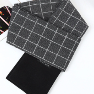 Unisex Wool Lattice Pattern Jacquard Letter Label Thickened Lengthened Autumn Winter Warmth Scarves discountshub