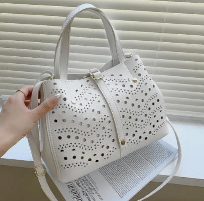 Vintage Fashion Tote Hollow out 2021 New High Quality PU Leather Women Designer Handbag High capacity Shoulder Messenger Bag discountshub