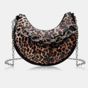 Women Fashion Faux Leather Chain Crossbody Bag discountshub
