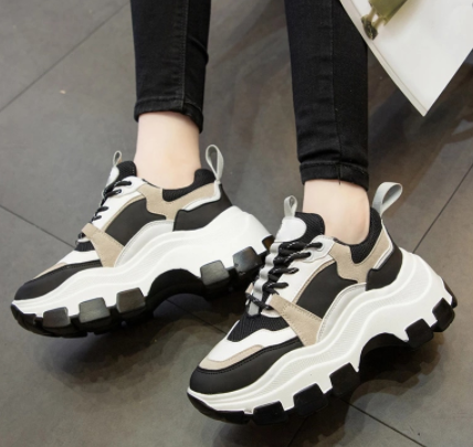 Women's Chunky Sneakers Thick Bottom Platform Vulcanize Shoes Fashion Breathable Casual Running Shoe for Woman Female 2020 discountshub