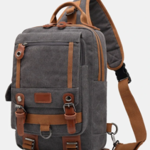 Men Vintage Large Capacity Wear-Resistant Canvas Crossbody Bag discountshub