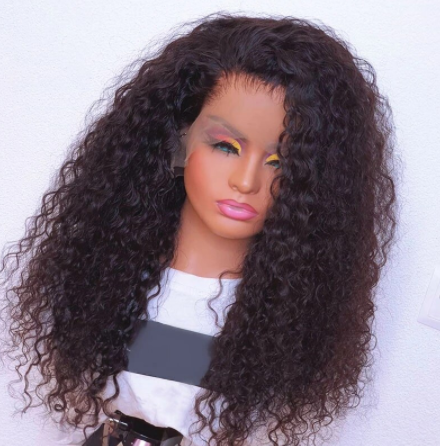 Middle Part 180% Density Kinky Curly Lace Front Wig Synthetic For Black Women Preplucked 26 Inch Long Heat Resistant Babyhair discountshub