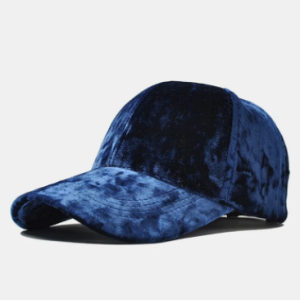 Unisex Golden Velvet Solid Color Dome Curved Brim Adjustable Fashion Baseball Cap discountshub