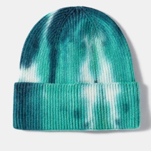 Unisex Knitted Tie-dye Mixed Color Jacquard Outdoor Warmth Brimless Beanie Hat discountshub