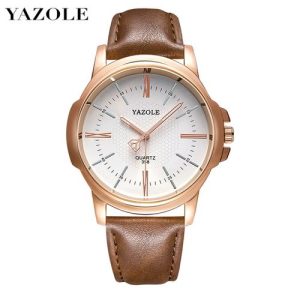 Yazole Top Luxury Brand Watch Famous Fashion Sports Cool Men Quartz Watches Wristwatch Gift For Male Brown discountshub