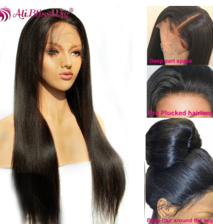 360 Lace Frontal Wigs Pre Plucked With Baby Hair Silk Straight Human Hair Wigs For Women Kinky Straight Lace Wigs Remy discountshub