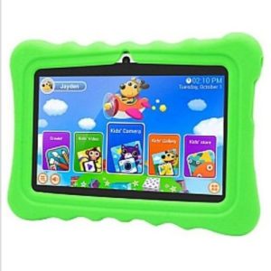 Atouch KIDS LEARNING TABLET 7 INCH, ANDROID 6.1, 8GB, WI-FI, QUAD CORE, DUAL CAMERA(GREEN POUCH) discountshub