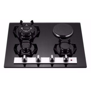 GSK GS Built-in Tempered Glass Gas Hob Cooker - 3 Burners + 1 Hotplate discountshub