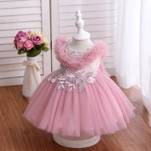Girl Birthday Gown With Ruffle Chest - Pink discountshub