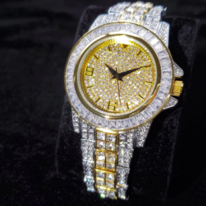 Hip Hop MISSFOX Boss Mens Watches Top Brand Luxury Baguette Diamond Stainless Steel Bracelet Quartz Wristwatches Business Hours discountshub
