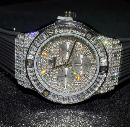 Hip Hop MISSFOX Iced Out Mens Watches Top Brand Luxury Diamond Watch Men Quartz Gold Clock Silicon Band Business Wristwatches discountshub