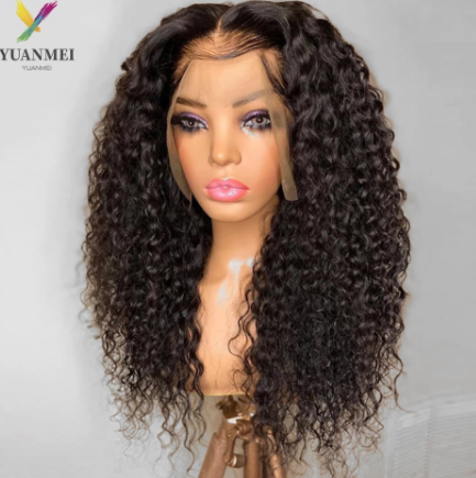 Kinky Curly Human Hair Wig Brazilian Deep Curly T Part Lace Frontal Wigs For Women Wet And Wavy Glueless 30 inch Lace Front Wig discountshub