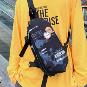 Men Casual Letter Pattern Large Capacity Nylon Crossbody Bag Sling Bag discountshub