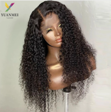 YUANMEI Curly Lace Front Wigs For Women Kinky Curly Wig Brazilian Human Hair Wigs Pre Plucked 13X4X1 Lace Frontal Wig discountshub